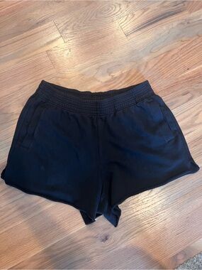 aerie Black Athletic Lounge Shorts with Elastic Waistband